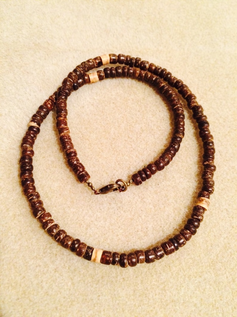 Coconut Beaded Necklace for Men. image 1