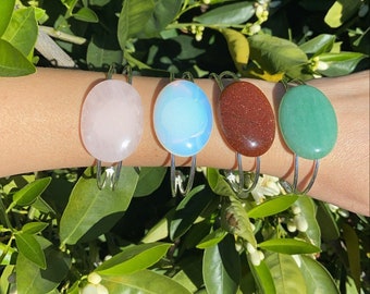 Crystal Cuff Bangles/Gemstone Cuff Bangles