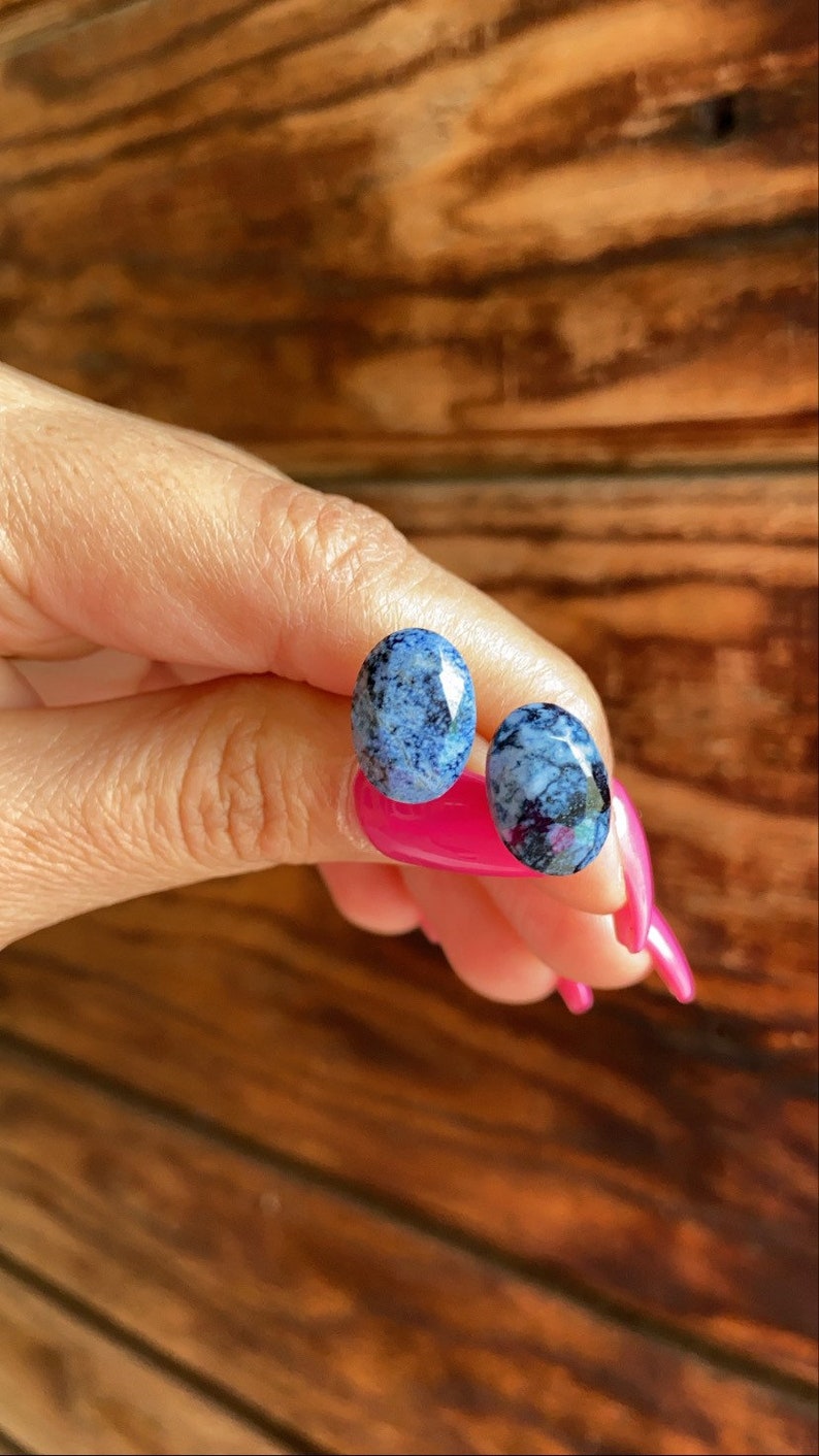 Oval Healing Crystal Studs