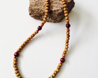 Tan Wooden Necklace for Men.