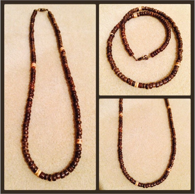 Coconut Beaded Necklace for Men. image 2