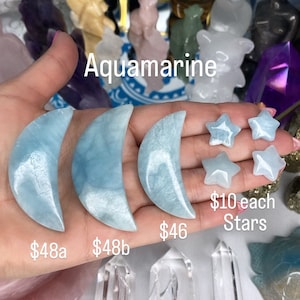 Aquamarine Stars/Aquamarine Moons/Blue Lace Agate Moons/Blue Lace Agate Mini Spheres