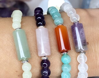 6 mm Crystal Beaded Bracelets / Stackable crystal bracelets/Meditation crystal bracelets/yoga crystal bracelets