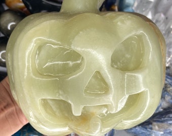Extra Large Green Onyx Pumpkin Carving