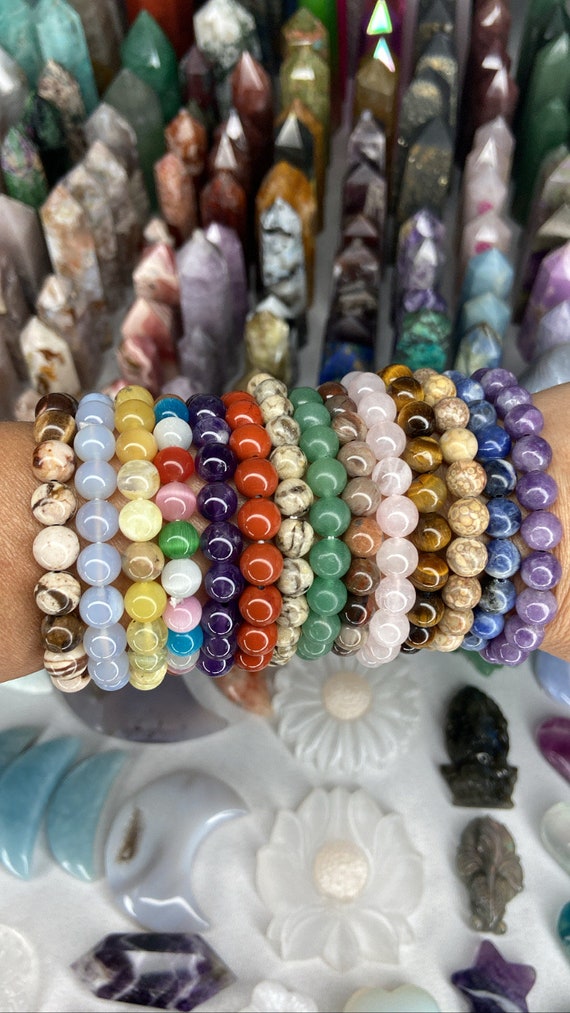 Meditation Bracelets/Yoga Bracelets/Stackable Stretchy Crystal Bracelets/Mala bracelets/Healing Crystal Bracelets/Gemstone Beaded Bracelets