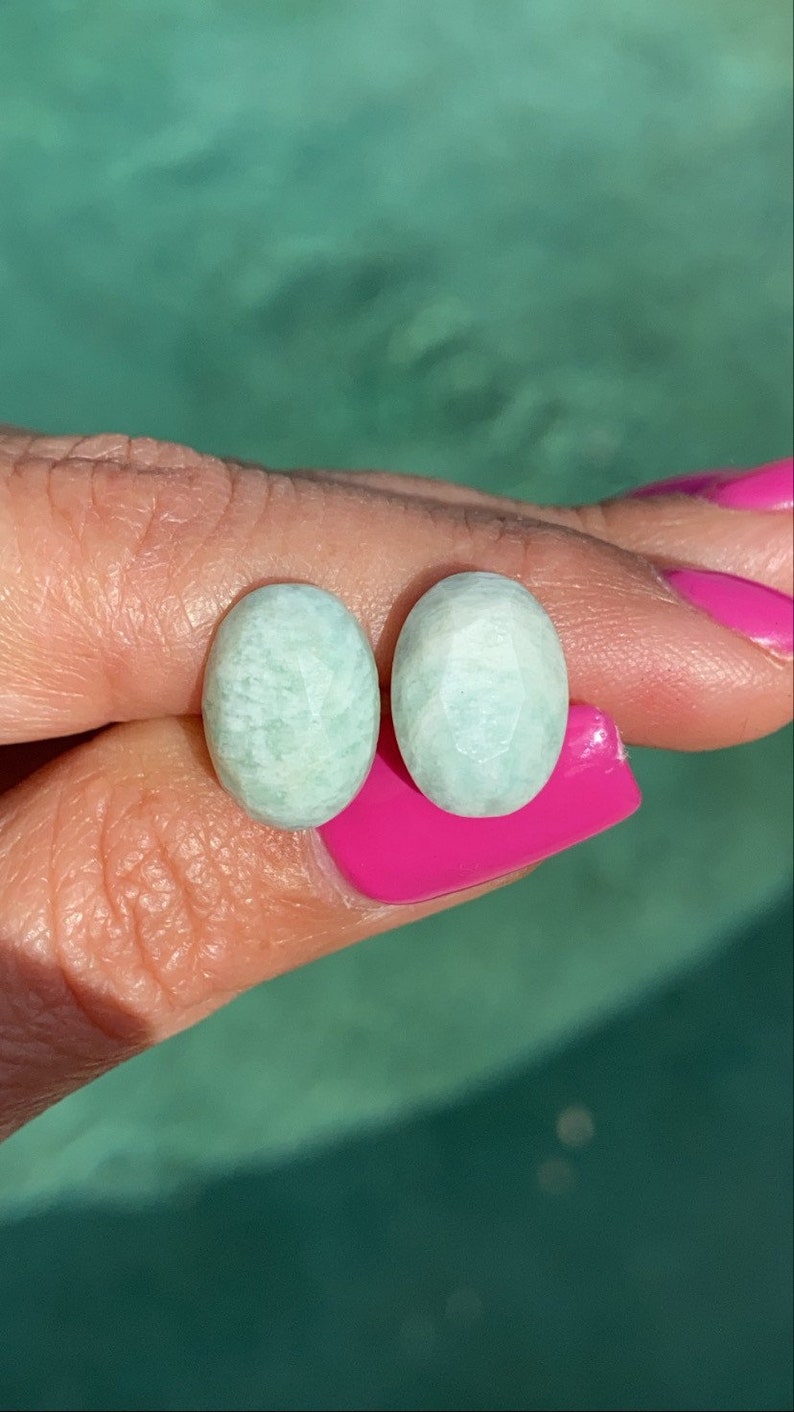 Oval Healing Crystal Studs