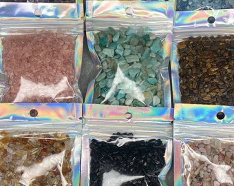 Undrilled Crystal Chips Bags/Gemstone Chips Bags/Peridot Undrilled Chips/Pink Opal Chips/Citrine Chips/Confetti Undrilled Chips