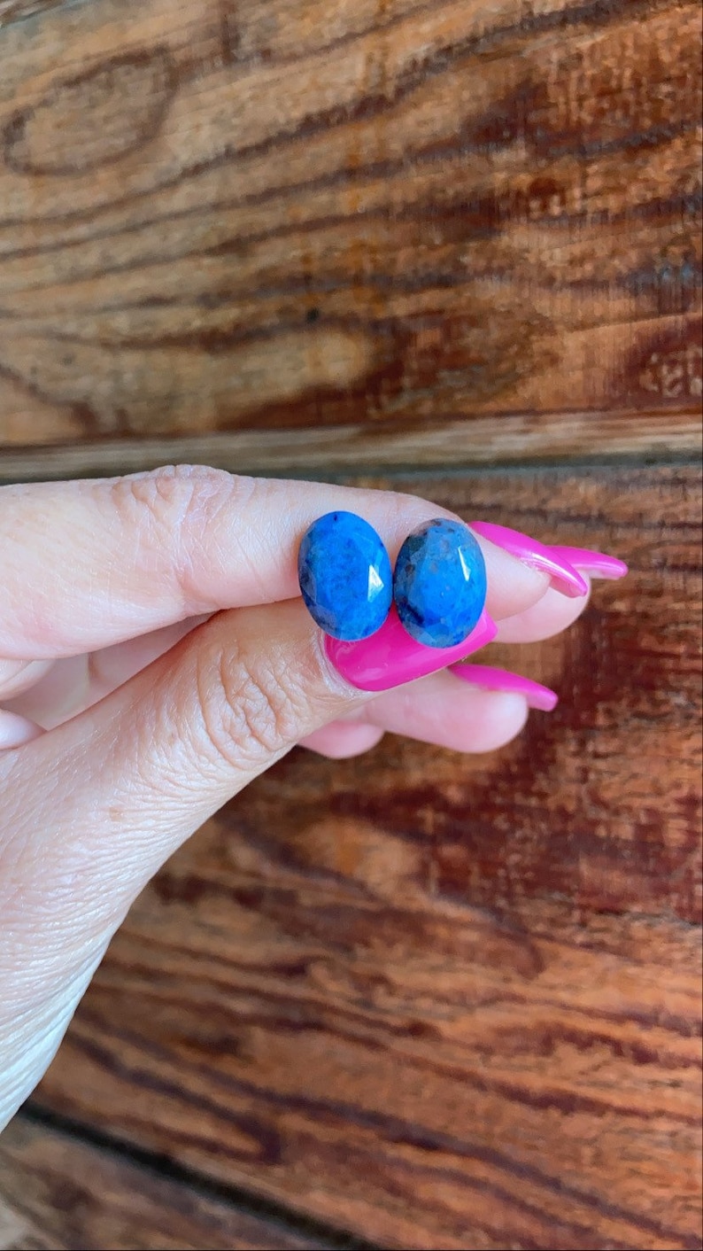 Oval Healing Crystal Studs