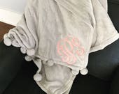 Monogrammed throw blanket