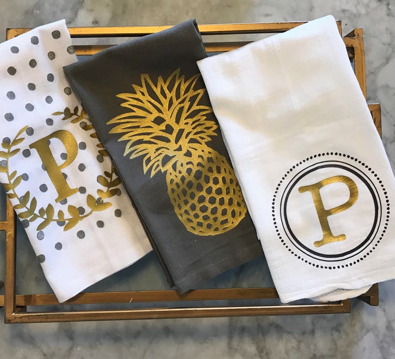 Monogrammed Tea Towel Etsy