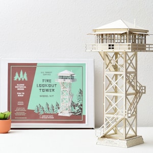 Fire Lookout Tower Model Kit, 15" tall, Fun To Build