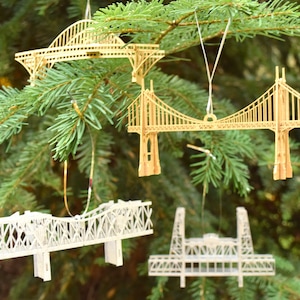 Gift Set Portland Oregon Bridge Ornaments, Ready to Hang, Home Decor, No Assembly Required image 1