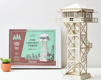 Fire Lookout Tower Model Kit, 15" tall, Fun To Build