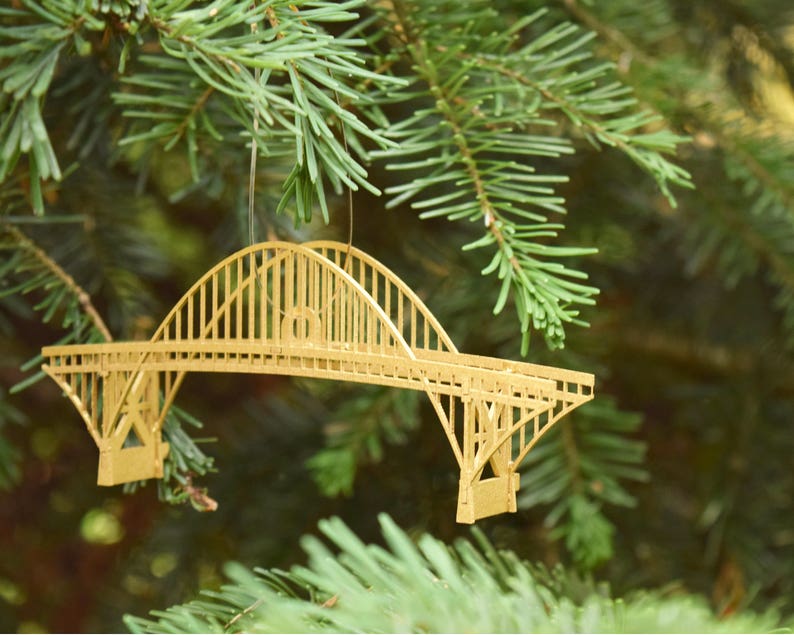 Set regalo Portland Oregon Bridge Ornamenti, pronto da appendere, decorazioni per la casa, nessun assemblaggio richiesto immagine 8