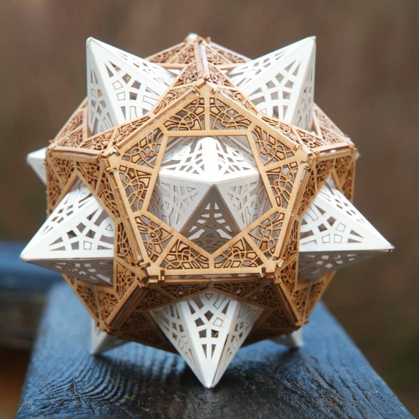 Sacred Geometry Model Kit, Makes one Star Orb Dodecahedron, Unique Gift, Laser Cut, DIY