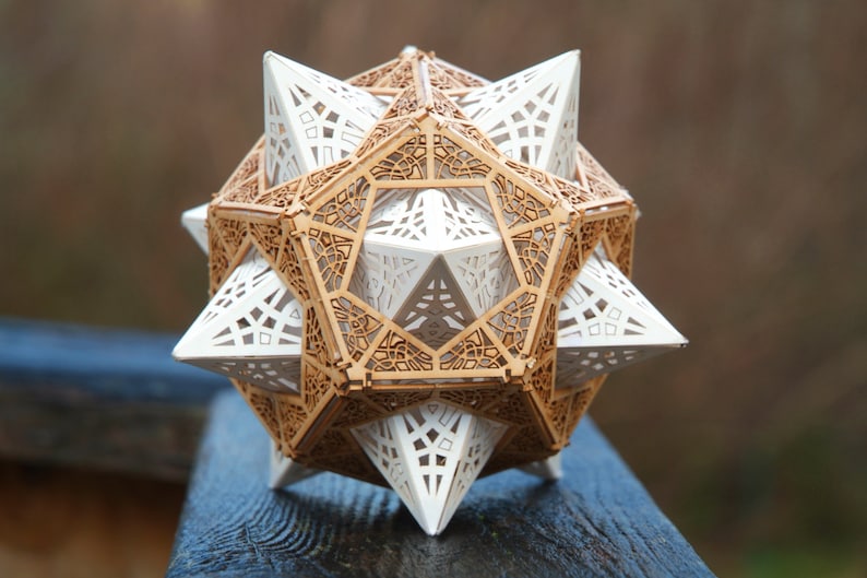 Sacred Geometry Model Kit, Makes one Star Orb Dodecahedron, Unique Gift, Laser Cut, DIY 