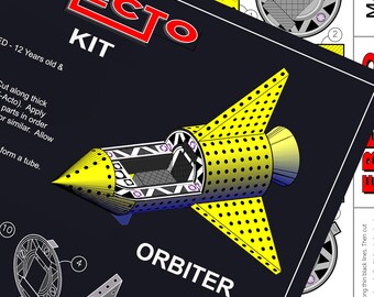 Kit modello cartaceo Mars Orbiter, razzo retrò (download digitale)