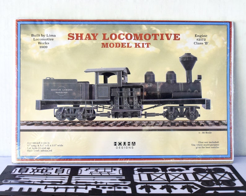 Train Model Kit, Shay Steam Locomotive, 12 Long x 5.5 Tall, DIY Assembly Required image 8