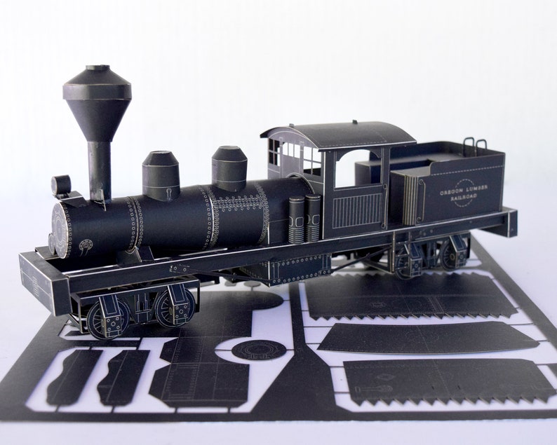 Train Model Kit, Shay Steam Locomotive, 12 Long x 5.5 Tall, DIY Assembly Required image 5