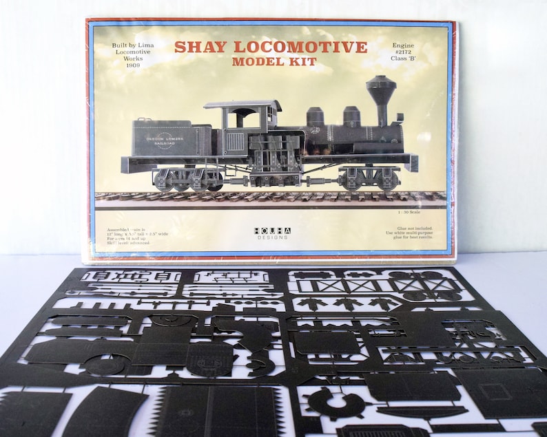 Train Model Kit, Shay Steam Locomotive, 12 Long x 5.5 Tall, DIY Assembly Required image 3