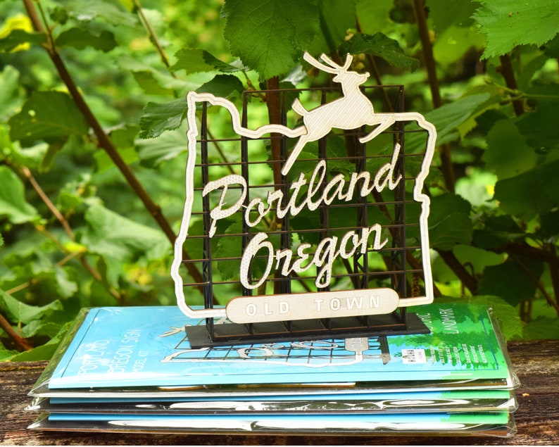 Portland Oregon Sign Model Kit, White Stag Sign, Made in Oregon, Retro Style, Architects Design image 7