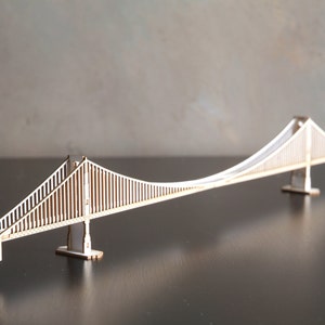 Miniature Golden Gate Bridge Model Kit with Laser Cut Parts, San Francisco California image 4