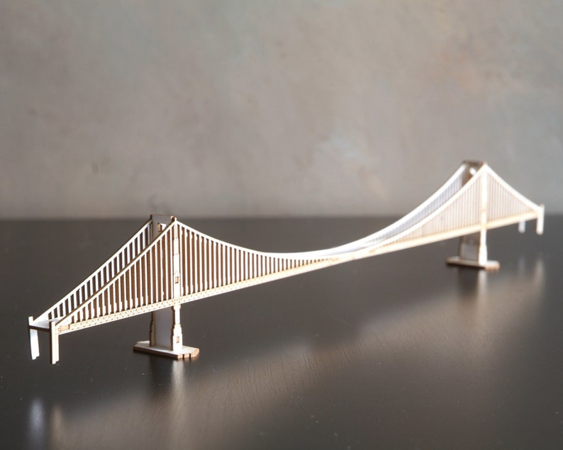 Miniature Golden Gate Bridge Model Kit with Laser Cut Parts, San Francisco California image 4