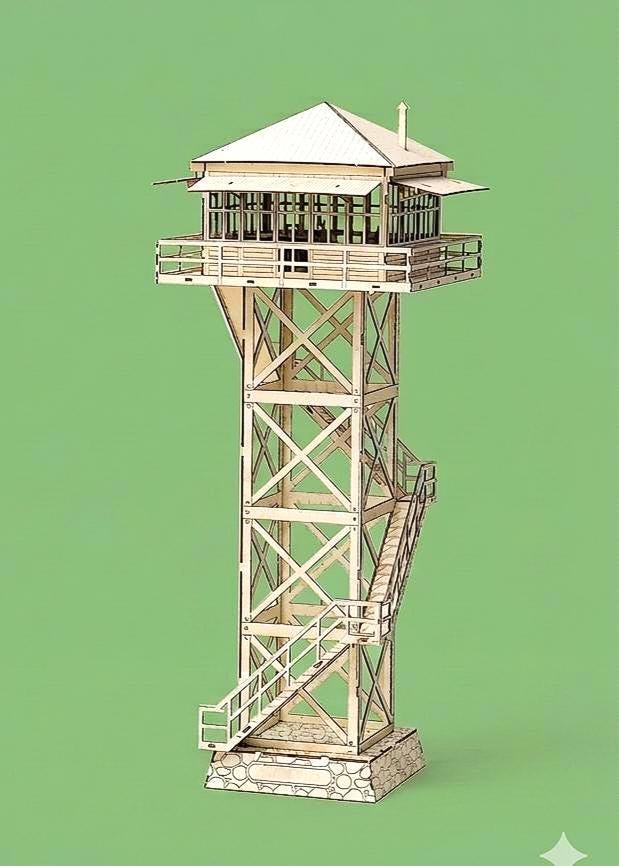 Tower Model Kit DIGITAL DOWNLOAD - Fire Lookout Tower Model Kit, 15