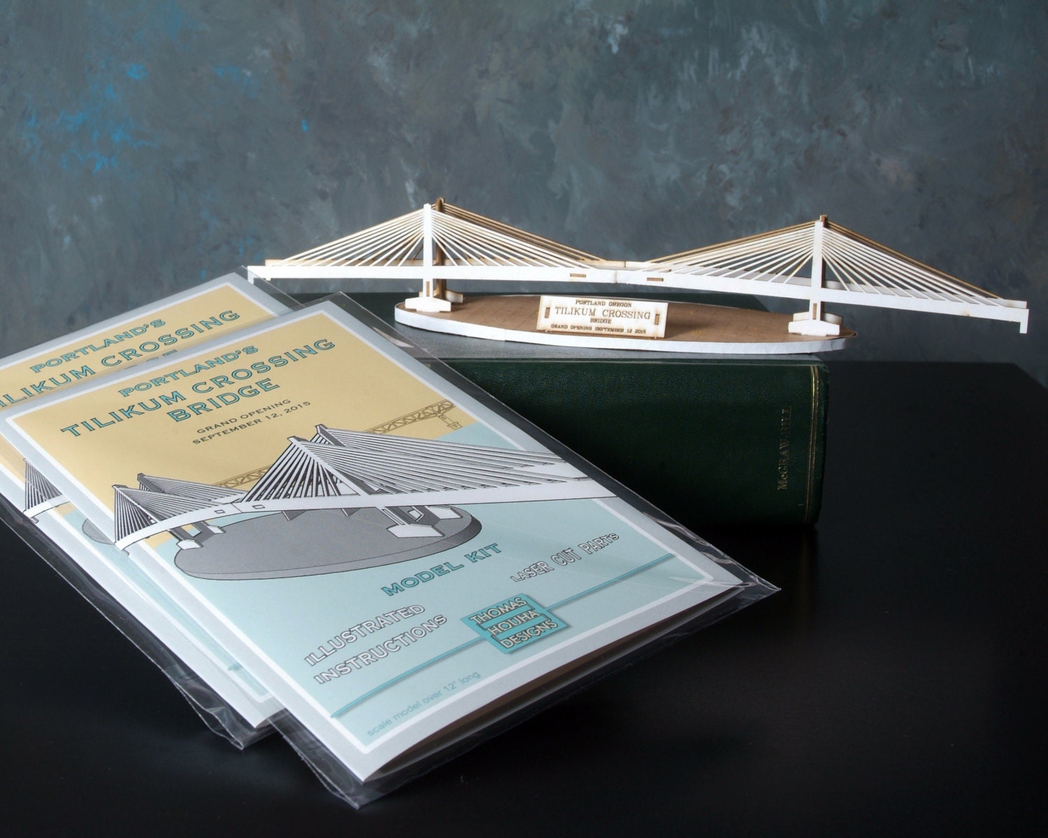 Laser Cut Model Kit of Tilikum Crossing Bridge in Portland Oregon