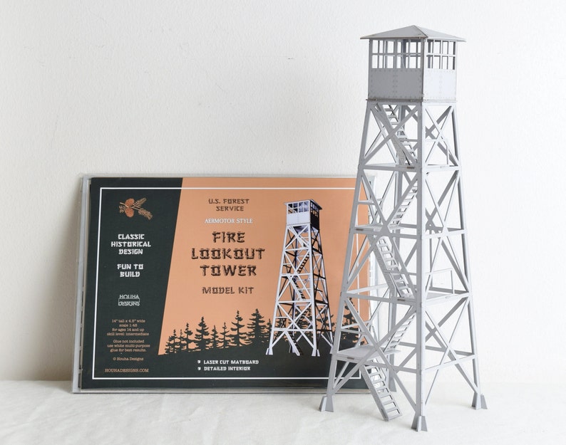 NEW ITEM: Aermotor Style Fire Lookout Tower Model Kit, 14 tall, Fun To Build image 1