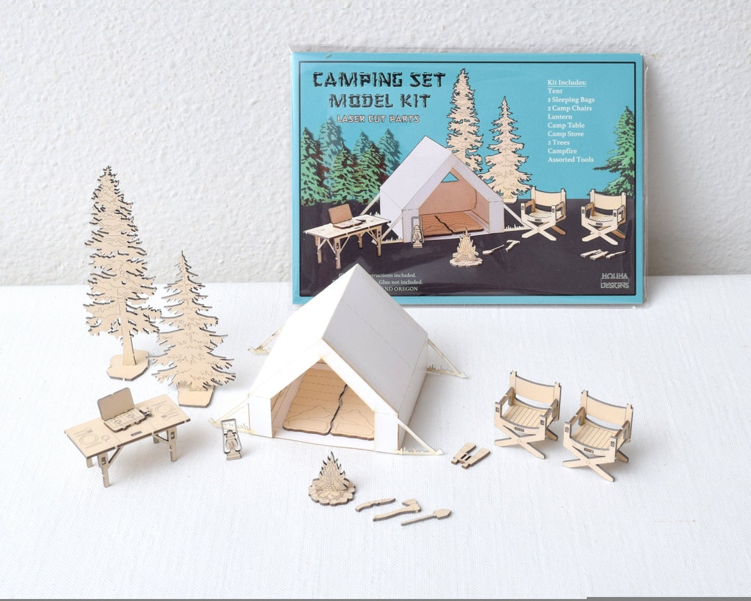 Camping Set Model Kit, Miniature Tent, Forest, the Great Outdoors - Etsy