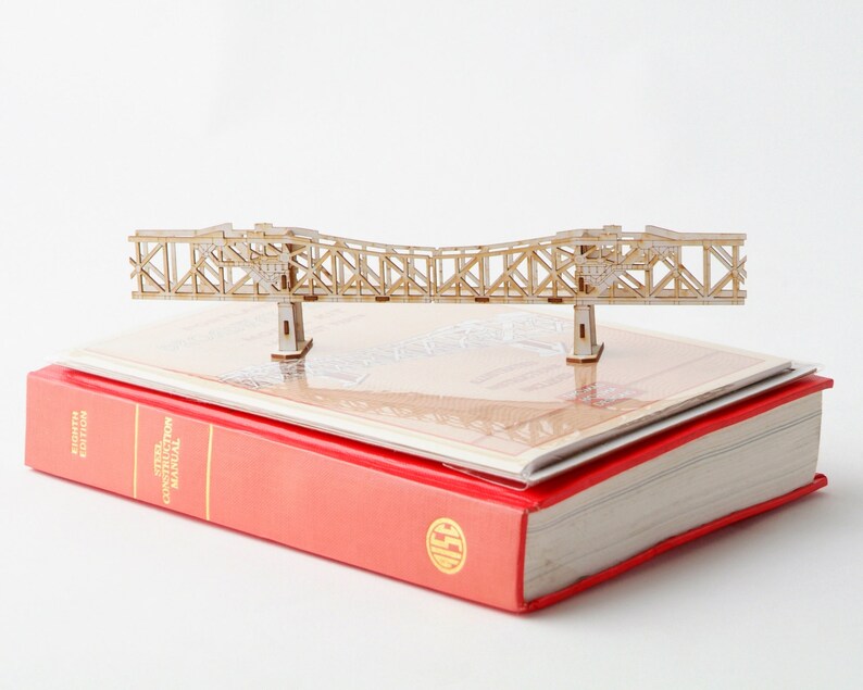 Architectural Model Kit of the Broadway Bridge Portland Oregon, Miniature Bridge DIY Kit image 3