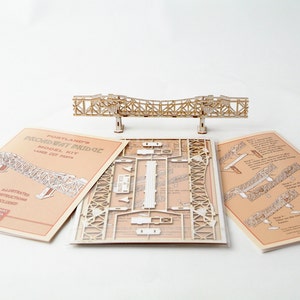 Architectural Model Kit of the Broadway Bridge Portland Oregon, Miniature Bridge DIY Kit