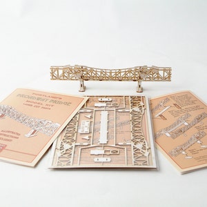 Architectural Model Kit of the Broadway Bridge Portland Oregon, Miniature Bridge DIY Kit image 1