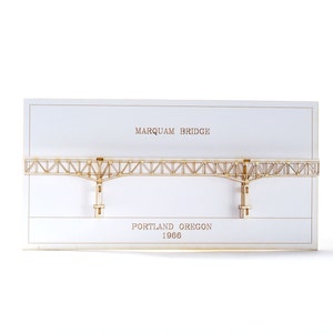 Architectural 3D Card of the Marquam Bridge Portland Oregon, Laser Cut Card, No Assembly Required image 3