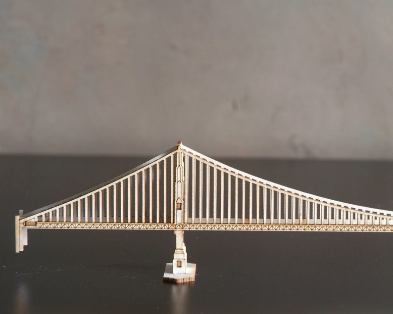 Miniature Golden Gate Bridge Model Kit with Laser Cut Parts, San Francisco California image 3