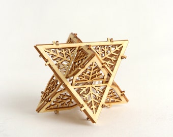 DIY Model Kit, Architectural Ornament, Star of David, Sacred Geometry, Laser Cut