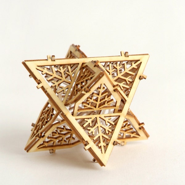 DIY Model Kit, Architectural Ornament, Star of David, Sacred Geometry, Laser Cut