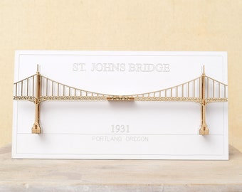 Architectural Model of St Johns Bridge, Laser Cut Card, No Assembly Required