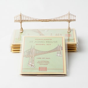 Model Kit of St Johns Bridge in Portland Oregon, Architectural Model, Miniature Bridge image 2