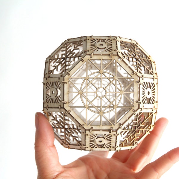 Great Rhombicuboctahedron Model Kit, 3D Laser Cut Sacred Geometry Model, Architectural Design, Gifts