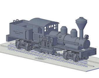 Kit modello locomotiva a vapore Shay – Treno tagliato al laser (download digitale)