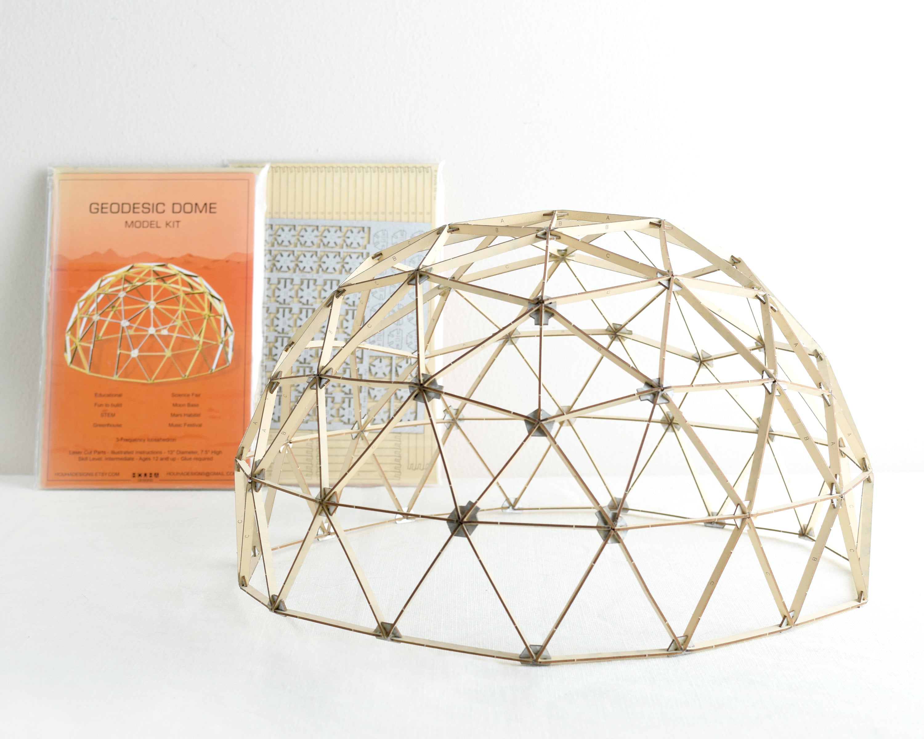 Geodesic Dome Model Kit 13 Diameter 3frequency Etsy