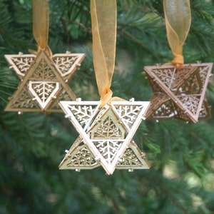 Model Kit of 3 Dual Tetrahedrons, Sacred Geometry, Star of David,  DIY Gift, Laser Cut, Unique Gift