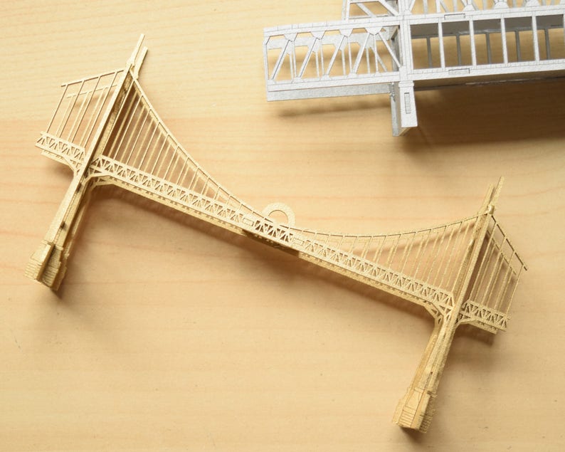 Set regalo Portland Oregon Bridge Ornamenti, pronto da appendere, decorazioni per la casa, nessun assemblaggio richiesto immagine 7