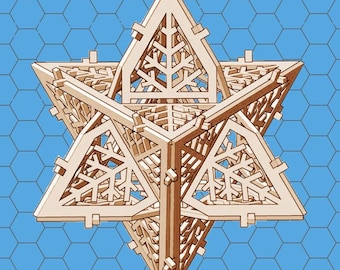 Dual Tetrahedron Digital Download Model Kit for Laser Cutter Model Kit, Star of David, Sacred Geometry