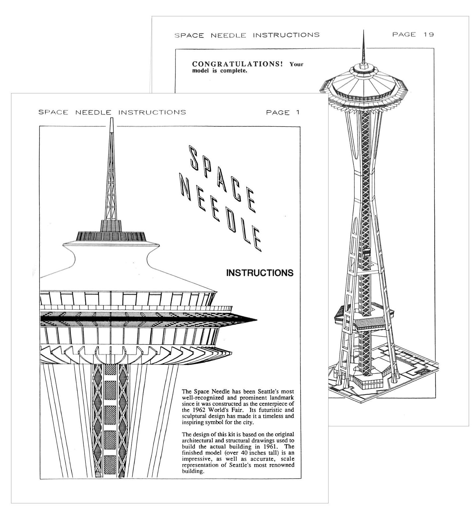 Seattle Space Needle Paper Model Kit – Printable DIY (40" Tall ...