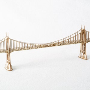 Model Kit of St Johns Bridge in Portland Oregon, Architectural Model, Miniature Bridge image 3