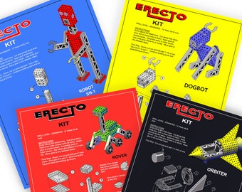 4 kit di modelli di carta, giocattolo STEM fai da te (download digitale)