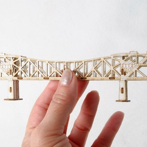 Architectural Model Kit of the Broadway Bridge Portland Oregon, Miniature Bridge DIY Kit image 5